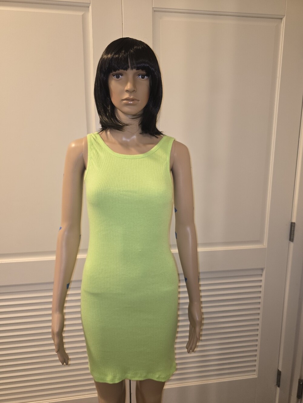 Neon Lime Ribbed Mini Dress💚